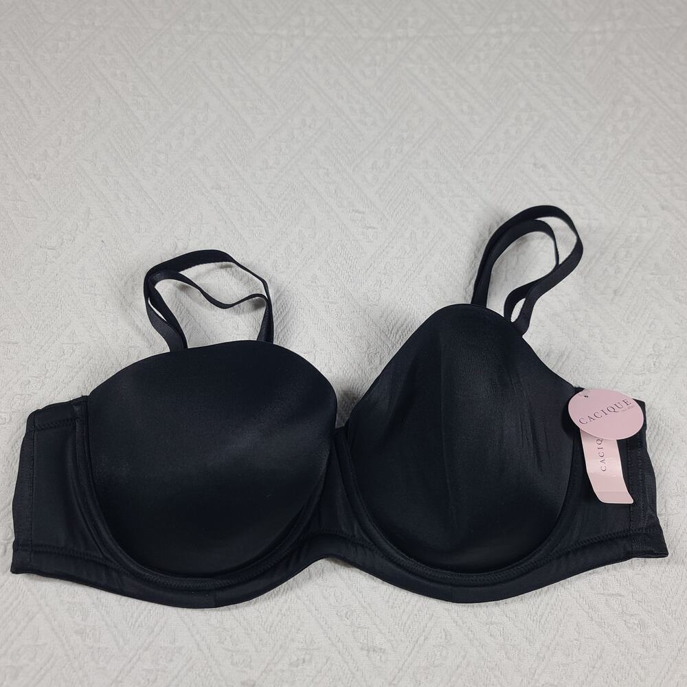 Cacique Strapless Multi wear adjustable straps bra SZ 44b black NWT Convertible